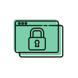 black line secure your site with https ssl icon vector image