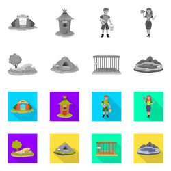 isolated object of nature and fun symbol set vector image