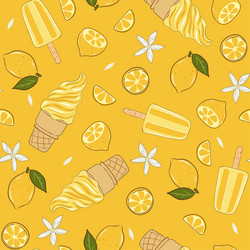 Lemon Ice Cream Pattern vector image