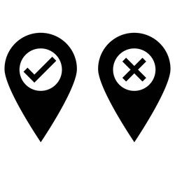 Map pointer with check mark isolated vector