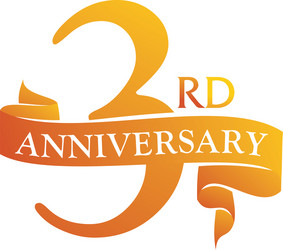 Three Year Anniversary Celebration Vector Image