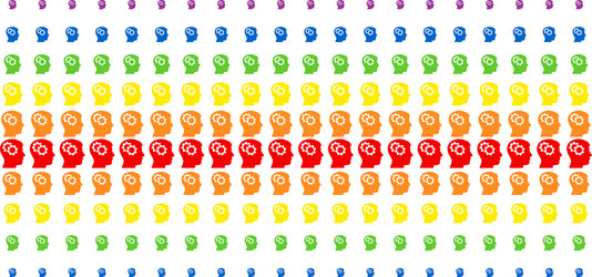 intellect gears shape halftone spectrum grid vector image