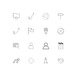 maps and navigation linear thin icons set vector image