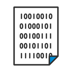 sheet with binary code icon vector image