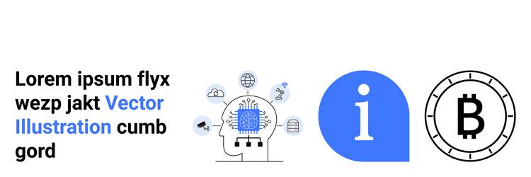 tech and ai integration crypto currency vector image