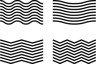 wavy and zig-zag lines waving element set vector