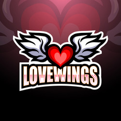 angel wings esport logo design Vector Image