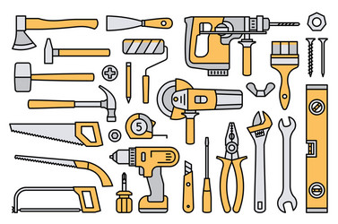 Construction and building pattern carpentry tools Vector Image