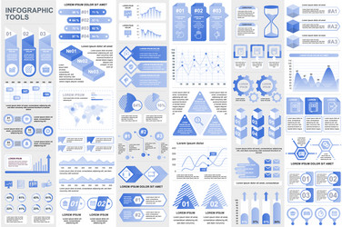 bundle infographic elements data visualization vector