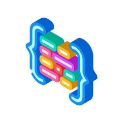 code brackets with letters nlp isometric icon vector image