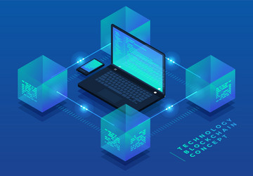 concept blockchain technology vector image