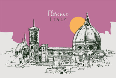 Drawing sketch florence italy vector