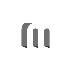Letter m simple pixel design logo Royalty Free Vector Image