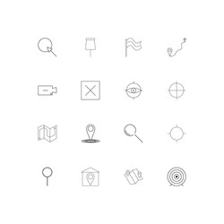 maps and navigation linear thin icons set vector image