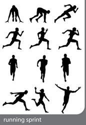 Runner Sprint Silhouette Vector Image