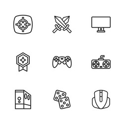 set line game dice controller or joystick vector image