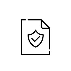 file with shield and checkmark data security vector image
