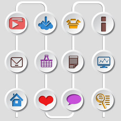 flat design set of web and mobile icons vector image