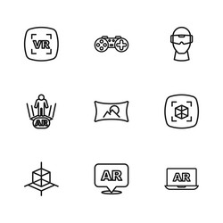 set line augmented reality ar 3d modeling wide vector image