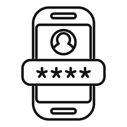 smartphone showing user profile with password vector image