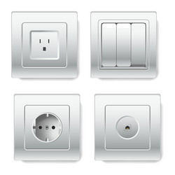 sockets with different number of slots types vector image