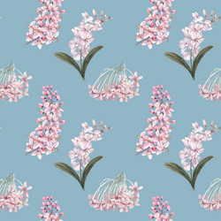 thai flowers pattern seamless design vector