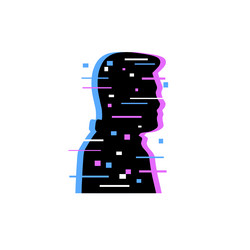 Distorted glitch avatar vector