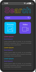 Internet search smartphone interface template vector