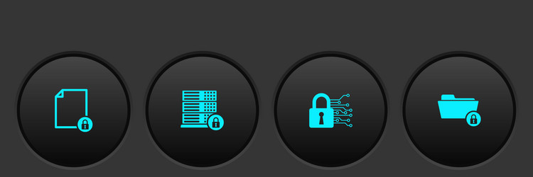 set document and lock server security with cyber vector image