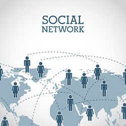 Social network design over gray background vector