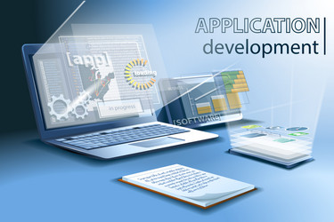 application development for different platforms vector image