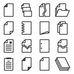 Document icons set different versions folded vector