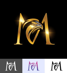 Golden eagle monogram initial letter v Royalty Free Vector