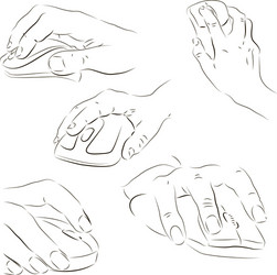 hands with a computer mouse vector image