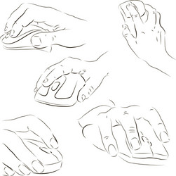 hands with a computer mouse vector