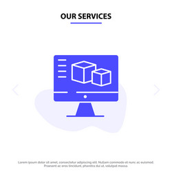 our services computer monitor box computing solid vector image