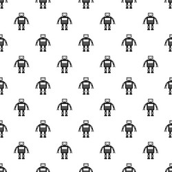 retro robot pattern vector image