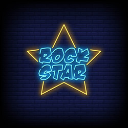 Neon sign lets rock this day Royalty Free Vector Image