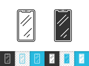 Smartphone simple black line icon vector