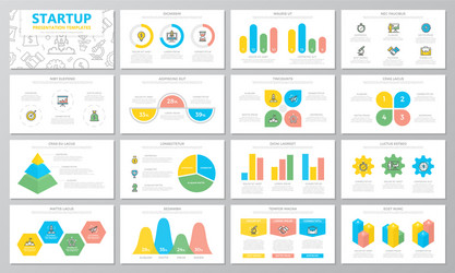 Startup and business presentation templates vector