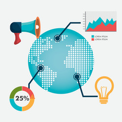 World connections and business infographic vector