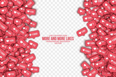 3D Like Counter Icons - Abstract Background vector image
