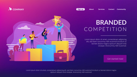 Branded competition concept landing page Vector Image