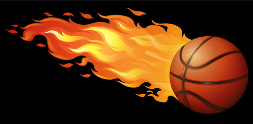 Burning Basketball Vector Image
