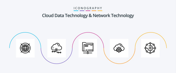cloud data technology and network line vector image