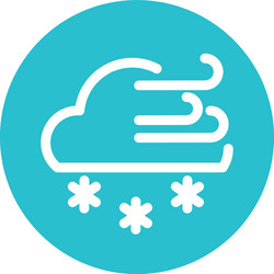 clouds with wind and snow block flat style vector image