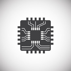 Computer chip related icon on background vector