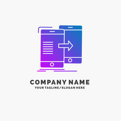 data sharing sync synchronization syncing purple vector image