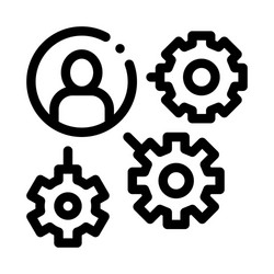 gear mechanism and man silhouette agile vector