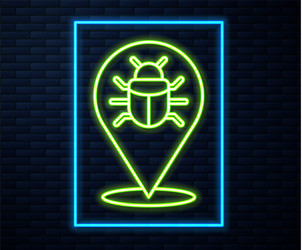 glowing neon line system bug concept icon isolated vector image